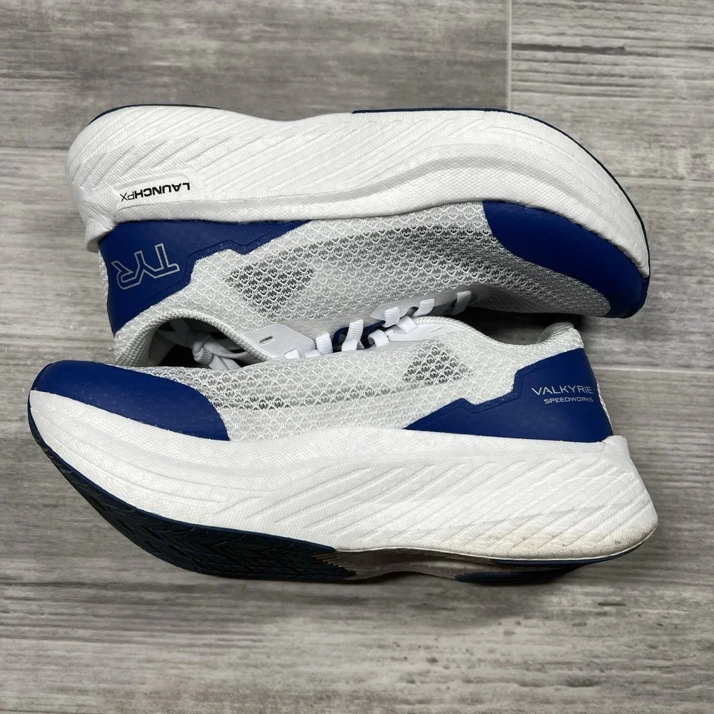 TYR‎ Valkyrie Speedworks M 6.5 / W 8 Running Race Training Shoes White Blue